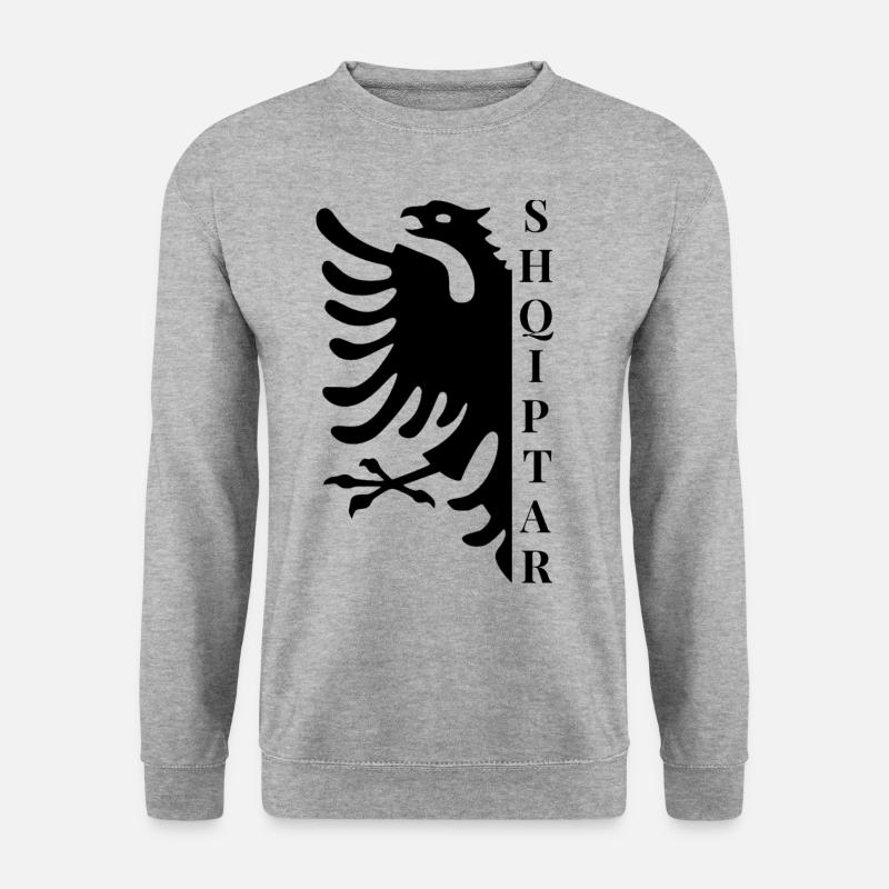 Albanien Spruch Lustiges Albanisches Geschenk - Unisex Pullover - Weißgrau meliert
