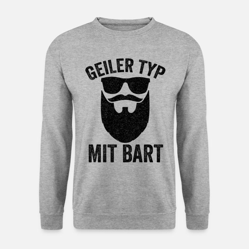 Bartträger Geiler Typ Mit Bart Barbier Hipster Ges - Unisex Pullover - Weißgrau meliert