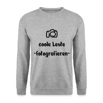 Fotografie - Unisex Pullover - Weißgrau meliert - Vorne - Alina (178cm) & Michal (187cm)