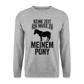 Pony Pferdebesitzer Reitverein Reiten Reitpony Ges - Unisex Pullover - Weißgrau meliert - Vorne - Alina (178cm) & Michal (187cm)