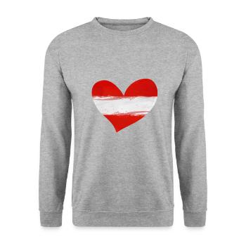 Austria - Unisex Sweatshirt - salt & pepper - Front - Alina (178cm) & Michal (187cm)