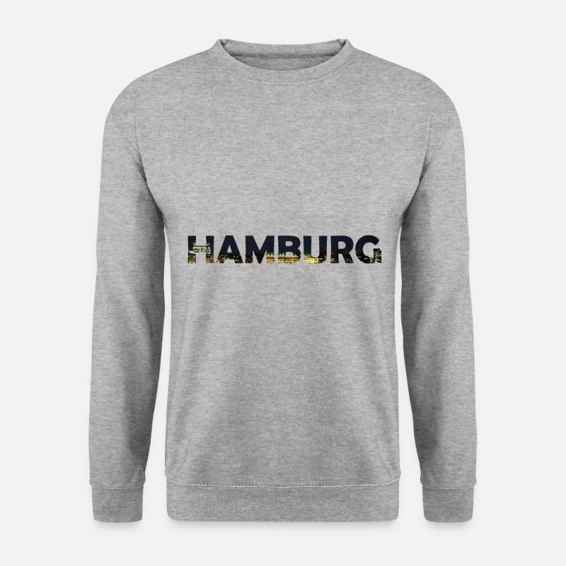 Hamburg - Unisex Pullover - Weißgrau meliert
