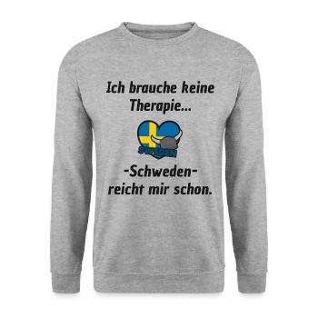 Schweden - Unisex Pullover - Weißgrau meliert - Vorne - Alina (178cm) & Michal (187cm)