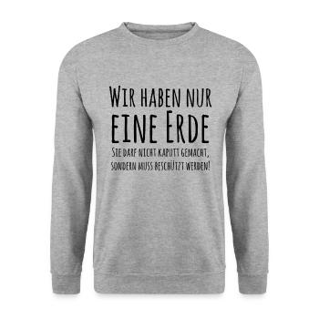 Save The Planet Nachhaltigkeit Naturschutz Umwelt - Unisex Pullover - Weißgrau meliert - Vorne - Alina (178cm) & Michal (187cm)
