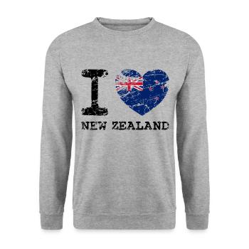 Cadeau drôle de Nouvelle-Zélande pour les Néo-Zélandais - Sweat-shirt Unisexe - gris chiné - Devant - Alina (178cm) & Michal (187cm)