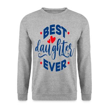 Beste Tochter aller Zeiten - Unisex Pullover - Weißgrau meliert - Vorne - Alina (178cm) & Michal (187cm)