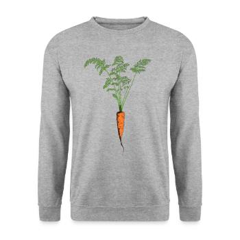 Retro carrot vegetable vintage plant garden gift - Unisex Sweatshirt - salt & pepper - Front - Alina (178cm) & Michal (187cm)
