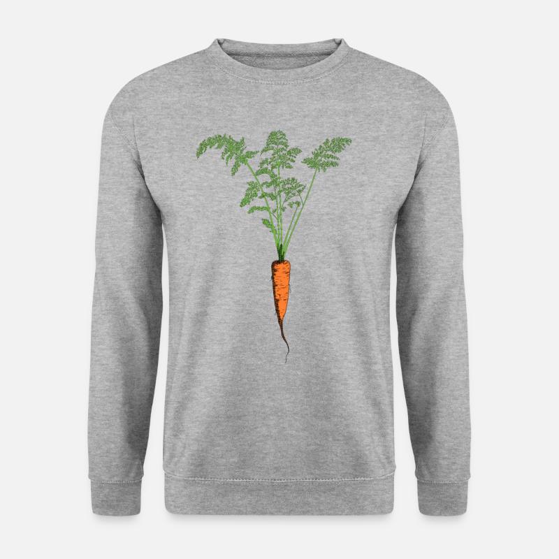 Retro Möhre Gemüse vintage Pflanze Garten Geschenk - Unisex Pullover - Weißgrau meliert