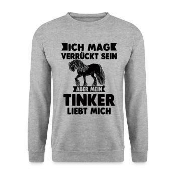 Tinker Pferde Reiten Pferdesport Reiten Geschenk - Unisex Pullover - Weißgrau meliert - Vorne - Alina (178cm) & Michal (187cm)