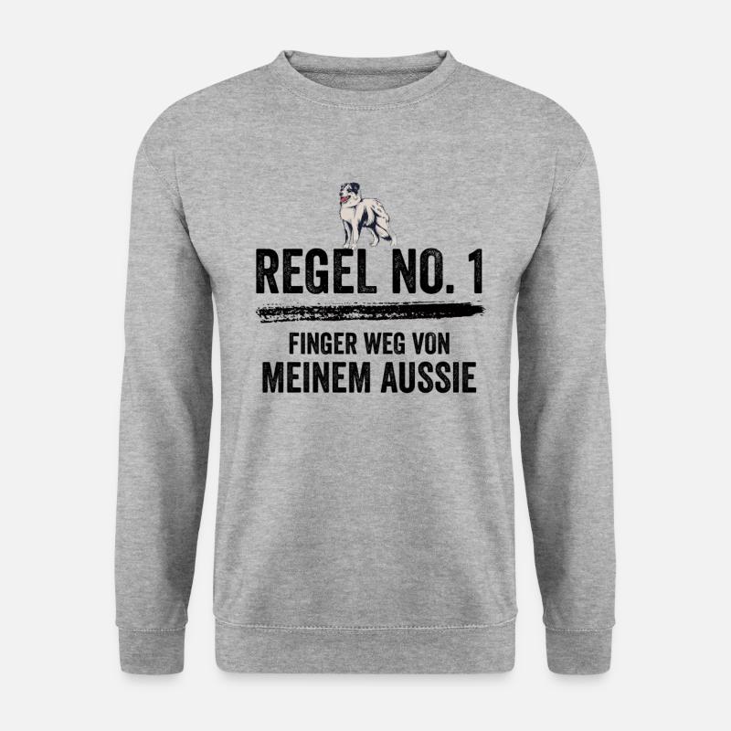 Australian Shepherd Hund Aussie Hundebesitzer Gesc - Unisex Pullover - Weißgrau meliert