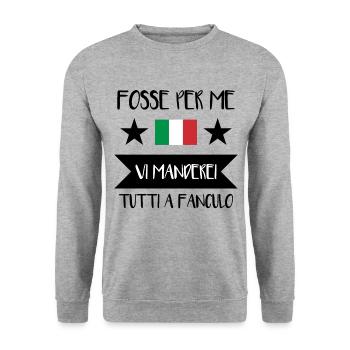 Vaffanculo italienischer Spruch ü Italien Geschenk - Sweat-shirt Unisexe - gris chiné - Devant - Alina (178cm) & Michal (187cm)