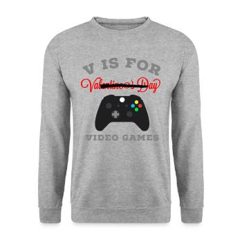 Saint-Valentin, Saint-Valentin, Saint-Valentin - Sweat-shirt Unisexe - gris chiné - Devant - Alina (178cm) & Michal (187cm)