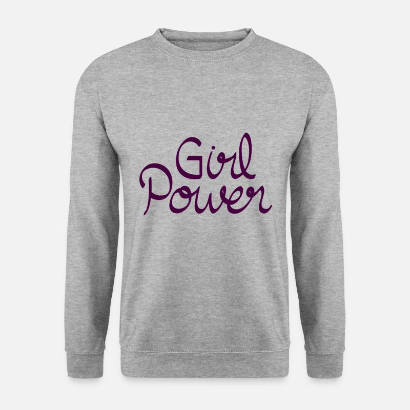 girl power - Unisex Pullover - Weißgrau meliert