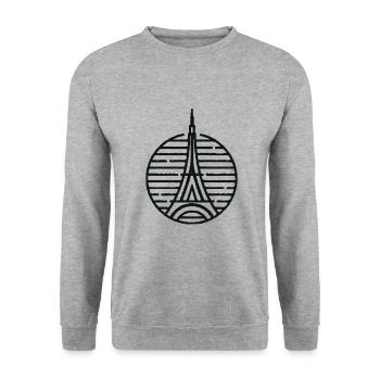 Paris - Sweat-shirt Unisexe - gris chiné - Devant - Alina (178cm) & Michal (187cm)