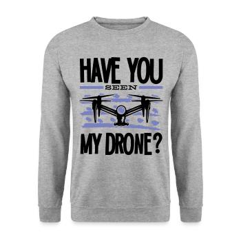 Avez-vous vu mon drone - conception de drone - Sweat-shirt Unisexe - gris chiné - Devant - Alina (178cm) & Michal (187cm)
