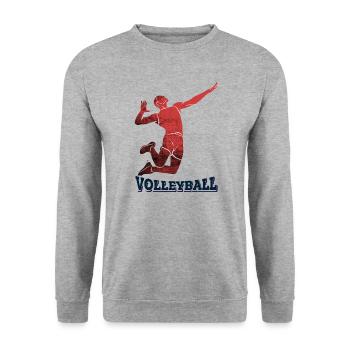 Volleyball man serve - Unisex Sweatshirt - salt & pepper - Front - Alina (178cm) & Michal (187cm)