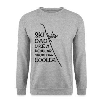 SKI DAD Skifahrer Abfahrt Wintersport Skiläufer - Unisex Pullover - Weißgrau meliert - Vorne - Alina (178cm) & Michal (187cm)
