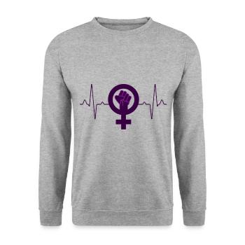 Symbole de la femme - Sweat-shirt Unisexe - gris chiné - Devant - Alina (178cm) & Michal (187cm)