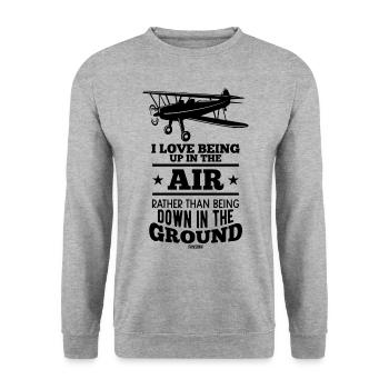 Avion pilote d'avion - Sweat-shirt Unisexe - gris chiné - Devant - Alina (178cm) & Michal (187cm)