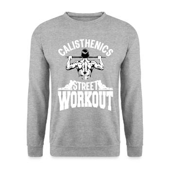 Idée cadeau sport athlète de gymnastique - Sweat-shirt Unisexe - gris chiné - Devant - Alina (178cm) & Michal (187cm)