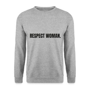 féminisme - Sweat-shirt Unisexe - gris chiné - Devant - Alina (178cm) & Michal (187cm)