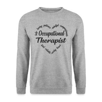 Ergotherapeut - Unisex Pullover - Weißgrau meliert - Vorne - Alina (178cm) & Michal (187cm)