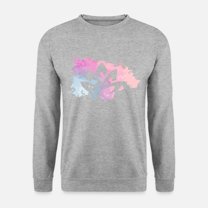 Lotus Yoga Pastel - Unisex Pullover - Weißgrau meliert