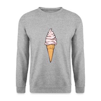 la glace - Sweat-shirt Unisexe - gris chiné - Devant - Alina (178cm) & Michal (187cm)