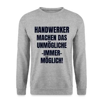 Handwerker - Unisex Pullover - Weißgrau meliert - Vorne - Alina (178cm) & Michal (187cm)