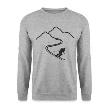 Cadeau pour les sports d'hiver - Sweat-shirt Unisexe - gris chiné - Devant - Alina (178cm) & Michal (187cm)