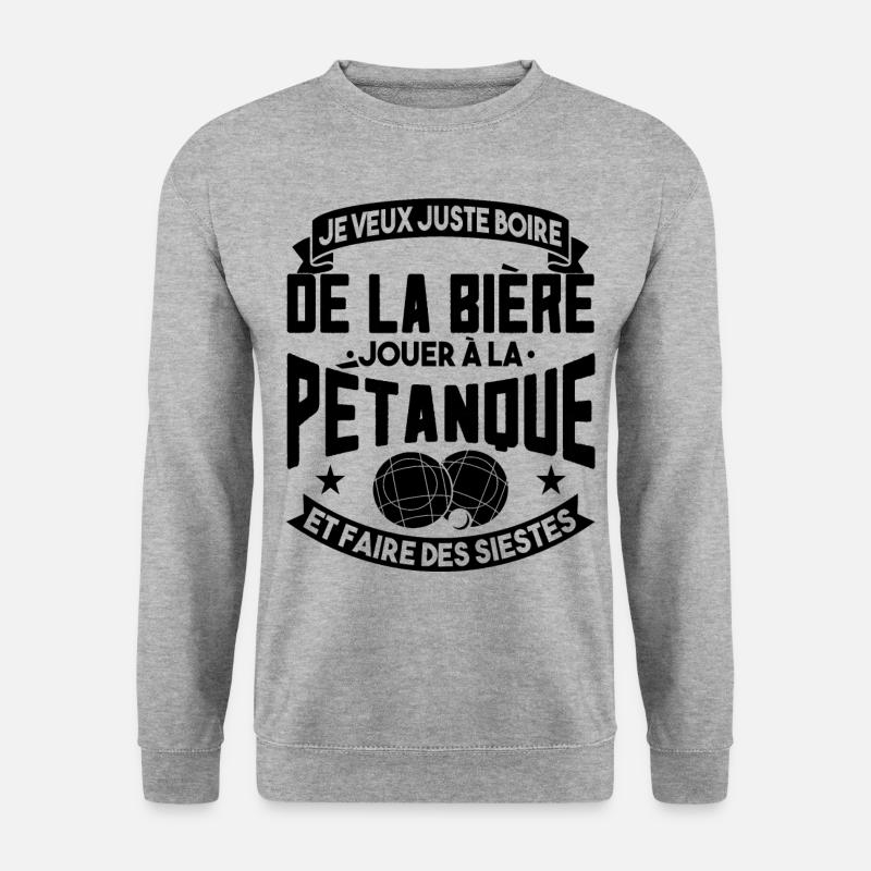 Petanque Geschenk - Unisex Pullover - Weißgrau meliert