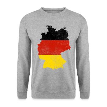 Germany map flag gift - Unisex Sweatshirt - salt & pepper - Front - Alina (178cm) & Michal (187cm)