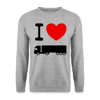 Lastwagenfahrer Lustiges Lastwagen Geschenk Spruch - Unisex Pullover - Weißgrau meliert - Vorne - Alina (178cm) & Michal (187cm)