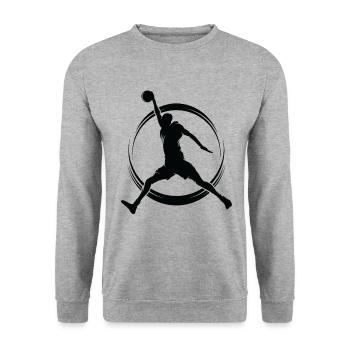 Joueur de basketball - Sweat-shirt Unisexe - gris chiné - Devant - Alina (178cm) & Michal (187cm)
