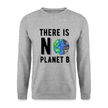 There Is No Planet B Save The Planet Nachhaltig - Unisex Pullover - Weißgrau meliert - Vorne - Alina (178cm) & Michal (187cm)