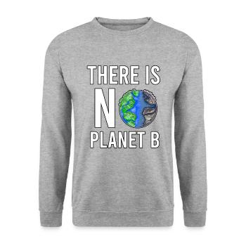 There Is No Planet B Save The Planet Nachhaltig - Unisex Pullover - Weißgrau meliert - Vorne - Alina (178cm) & Michal (187cm)
