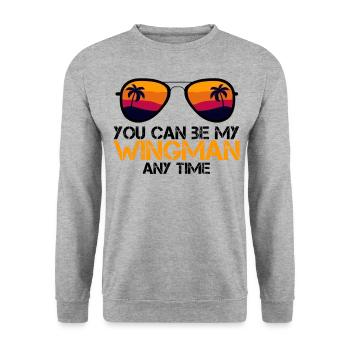 Wingman - Unisex Sweatshirt - salt & pepper - Front - Alina (178cm) & Michal (187cm)