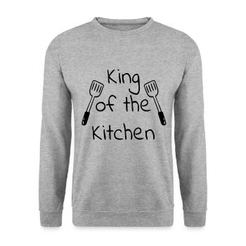 King of the Kitchen / Chef - Unisex Sweatshirt - salt & pepper - Front - Alina (178cm) & Michal (187cm)