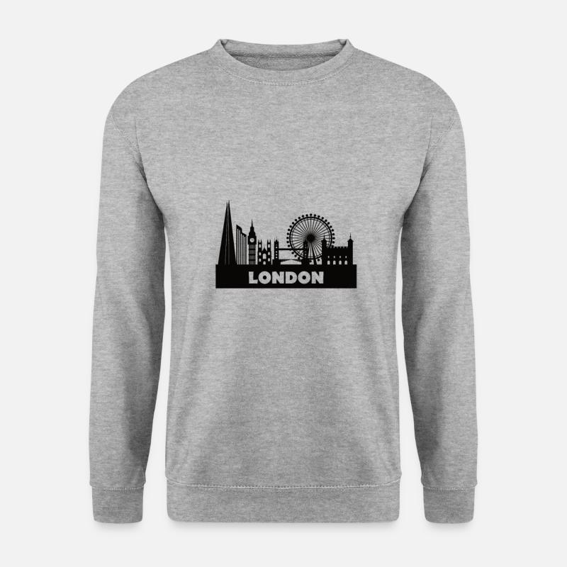 London Skyline - Unisex Pullover - Weißgrau meliert