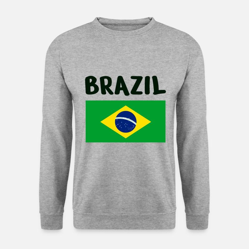Brasilien - Unisex Pullover - Weißgrau meliert