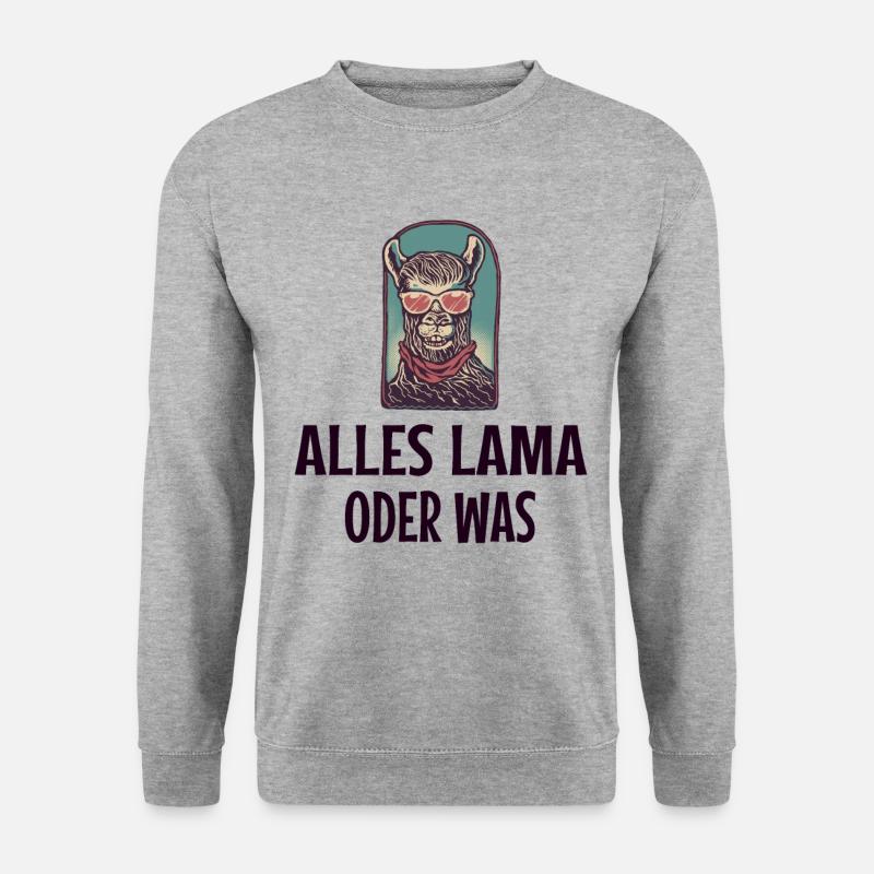 lustiger Lama Spruch - Unisex Pullover - Weißgrau meliert