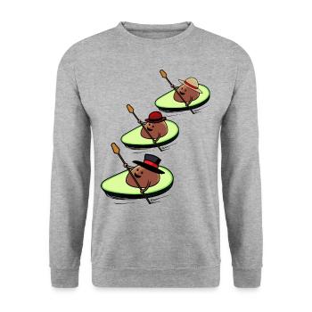 Canoe Avocado Race Paddle Boat Kids Child - Unisex Sweatshirt - salt & pepper - Front - Alina (178cm) & Michal (187cm)
