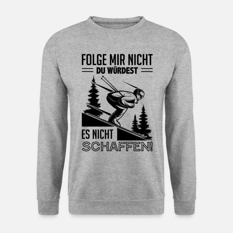 Skifahrer Geschenkidee - Unisex Pullover - Weißgrau meliert