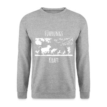 Landwirt Führungskraft - Unisex Pullover - Weißgrau meliert - Vorne - Alina (178cm) & Michal (187cm)