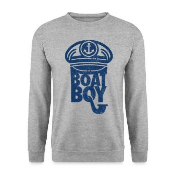 Boat Boy Captain Sailing Sailor Skipper Gift - Unisex Sweatshirt - salt & pepper - Front - Alina (178cm) & Michal (187cm)