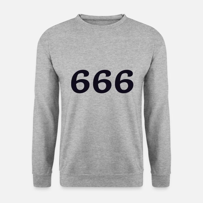 666 - Unisex Pullover - Weißgrau meliert