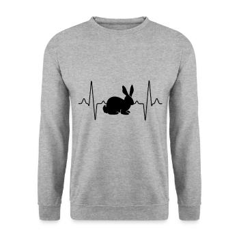 heartbeat - Unisex Sweatshirt - salt & pepper - Front - Alina (178cm) & Michal (187cm)