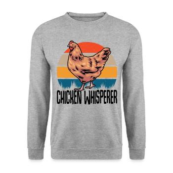 Chicken Chicken Breeder Ssay Chicken Whisperer - Unisex Sweatshirt - salt & pepper - Front - Alina (178cm) & Michal (187cm)