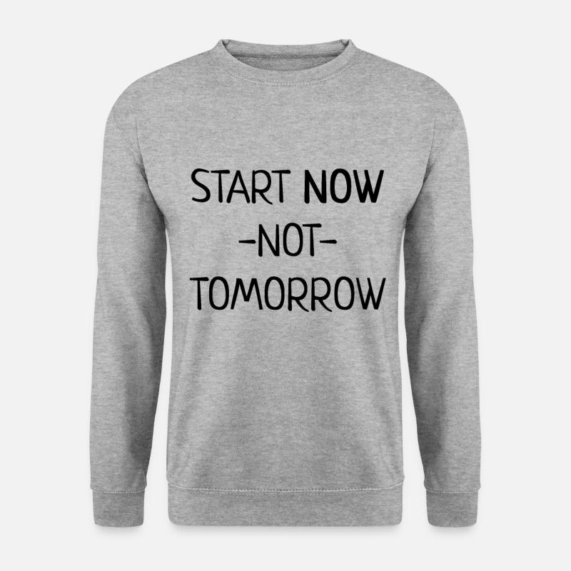 Motivation Antrieb Spruch - Unisex Pullover - Weißgrau meliert