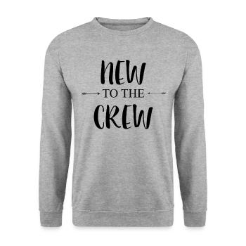New To The Crew Baby Kinder Geburt - Unisex Pullover - Weißgrau meliert - Vorne - Alina (178cm) & Michal (187cm)